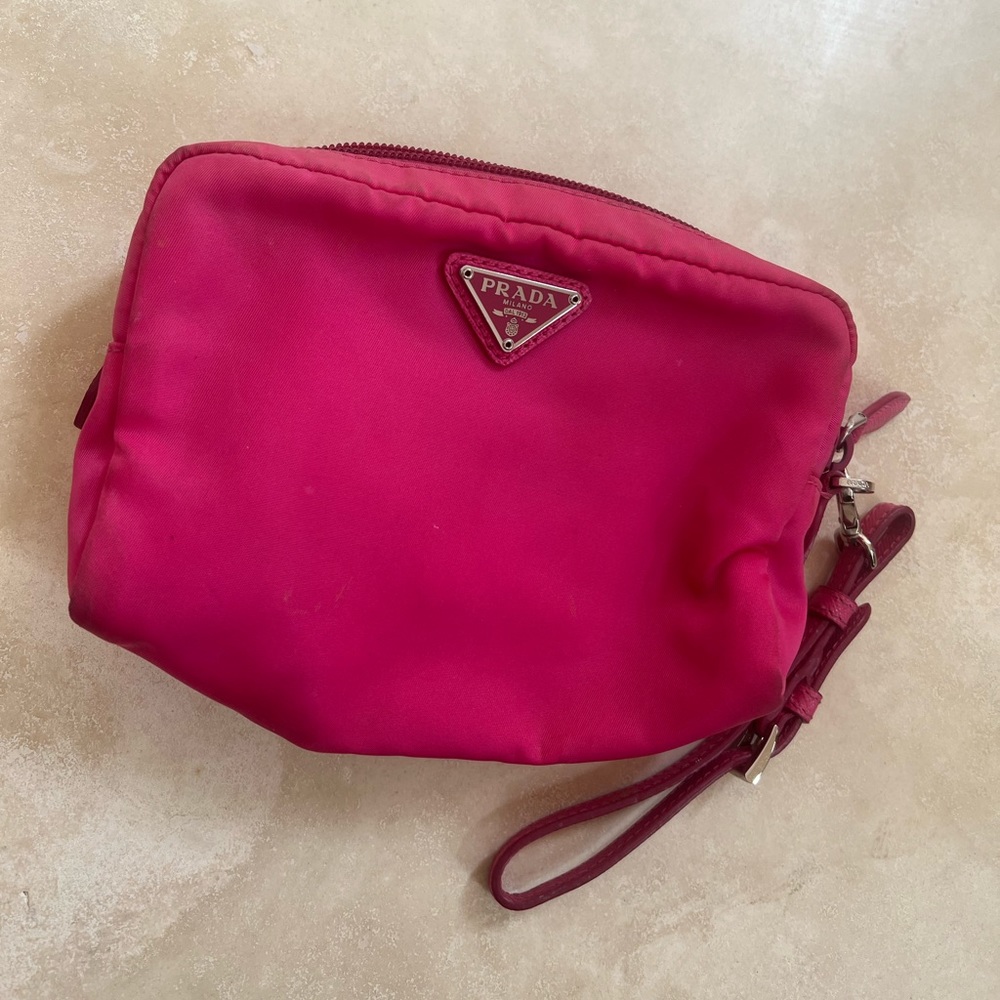 100% authentic Prada pink Small pouch